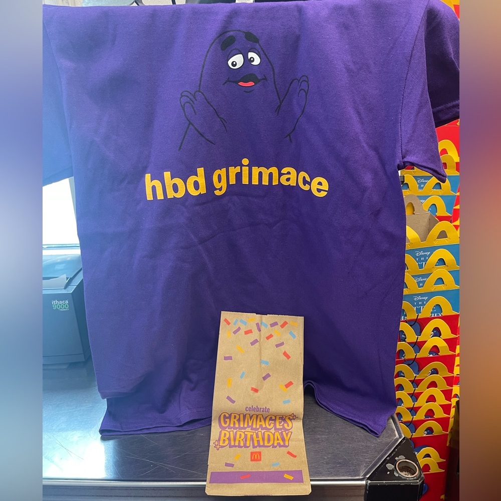 COPY - Unisex Happy Birthday Grimace McDonald’s tee. (S & L & XL)